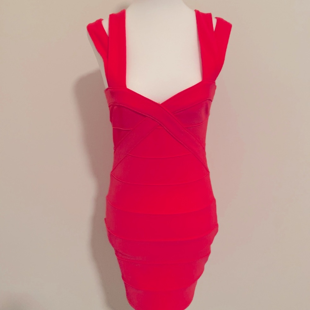 Topshop hot pink bodycon dress